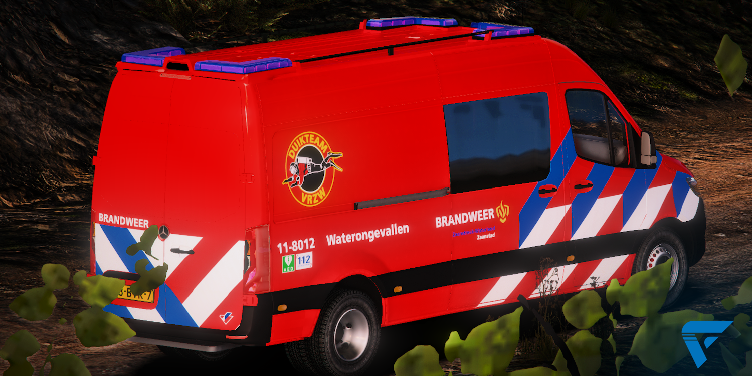 Mercedes Sprinter 11-8012 Waterongevallen van de Brandweer. Nederlands FiveM/GTA Voertuig. FiveM Winkel, Shop Store.