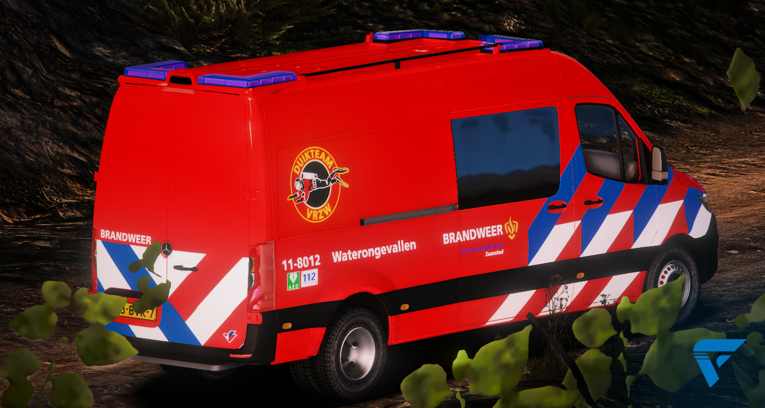 Mercedes Sprinter 11-8012 Waterongevallen van de Brandweer. Nederlands FiveM/GTA Voertuig. FiveM Winkel, Shop Store.