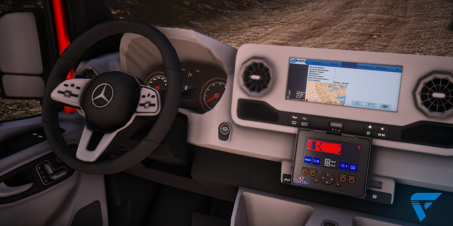 Interieur Mercedes Sprinter van de Brandweer. Nederlands FiveM/GTA Voertuig. FiveM Winkel, Shop Store.