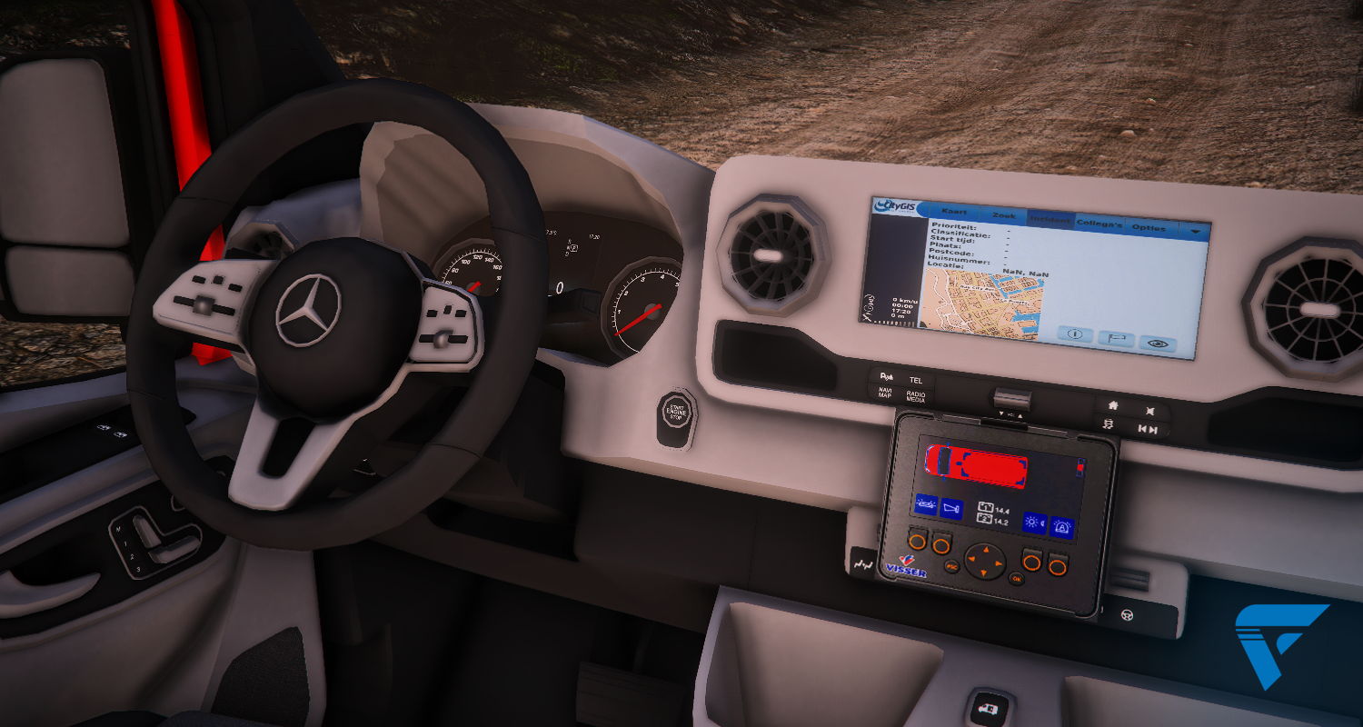 Interieur Mercedes Sprinter van de Brandweer. Nederlands FiveM/GTA Voertuig. FiveM Winkel, Shop Store.