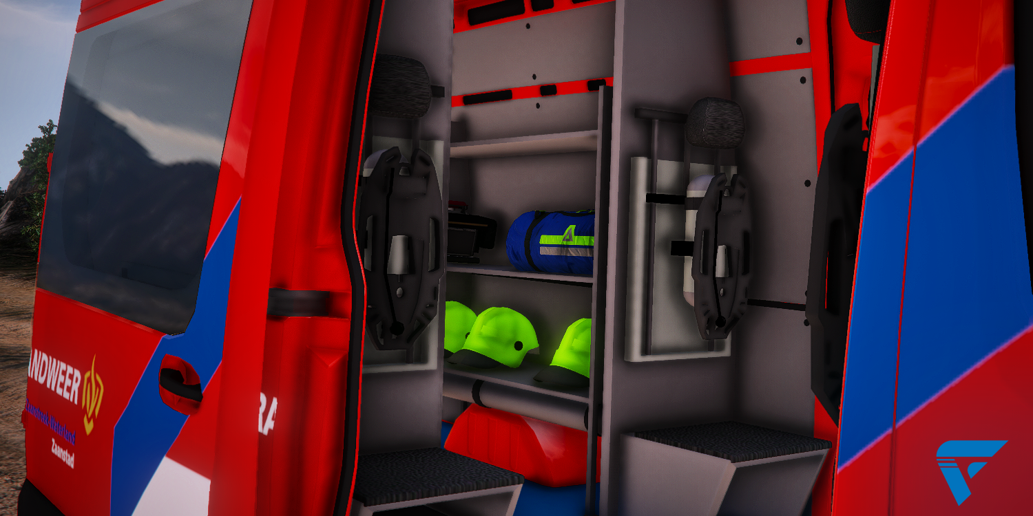 Interieur Mercedes Sprinter van de Brandweer. Nederlands FiveM/GTA Voertuig. FiveM Winkel, Shop Store.