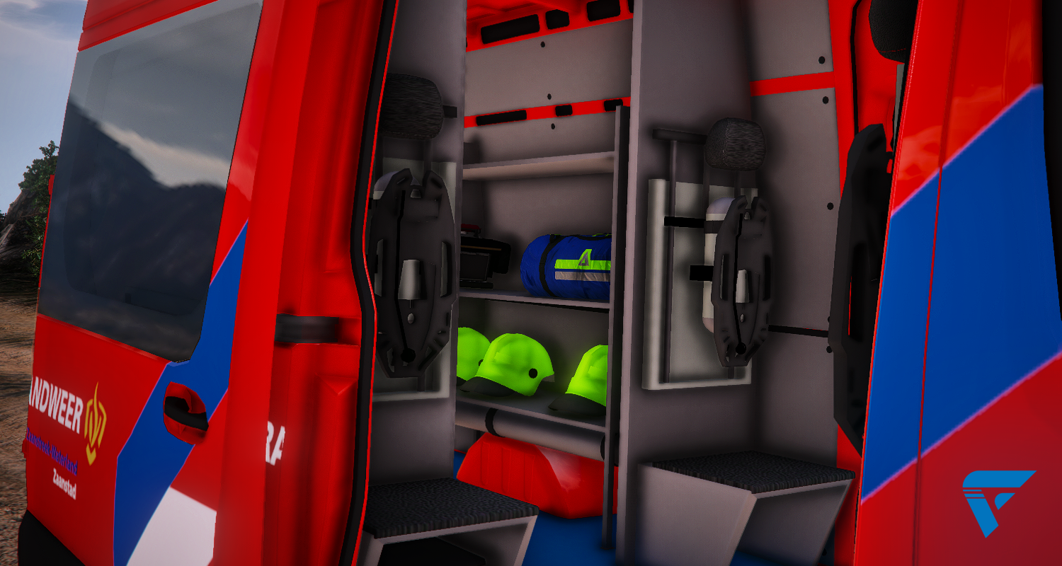 Interieur Mercedes Sprinter van de Brandweer. Nederlands FiveM/GTA Voertuig. FiveM Winkel, Shop Store.