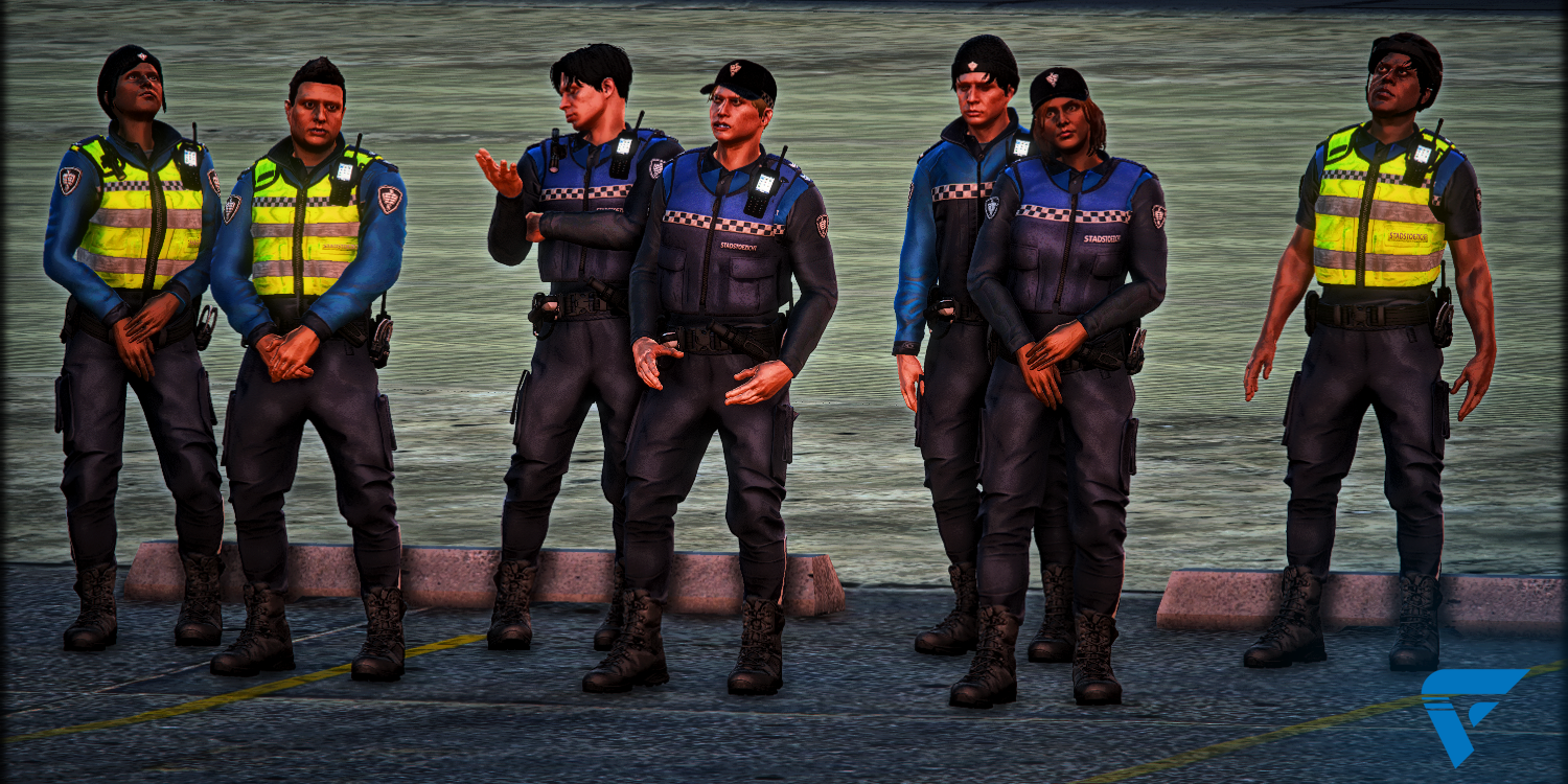 Nederlandse EUP, FiveM/GTA Kleding, Handhaving, Uniformen, Steekvest, Jas, Koppelriem, Spreeksleutel, LORE-Friendly, TOS-Friendly
